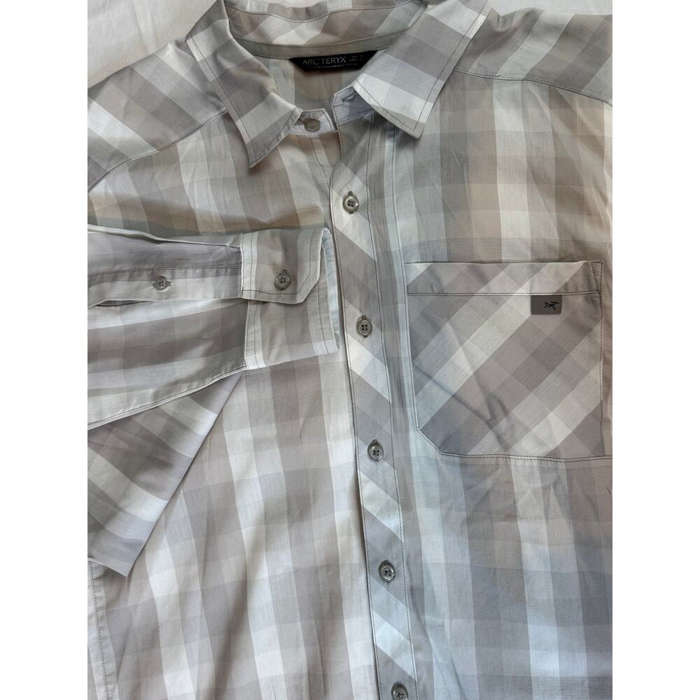 Arc'teryx Men's Gray Plaid Long Sleeve Button Up Cotton Blend Shirt XL - Picture 6 of 6